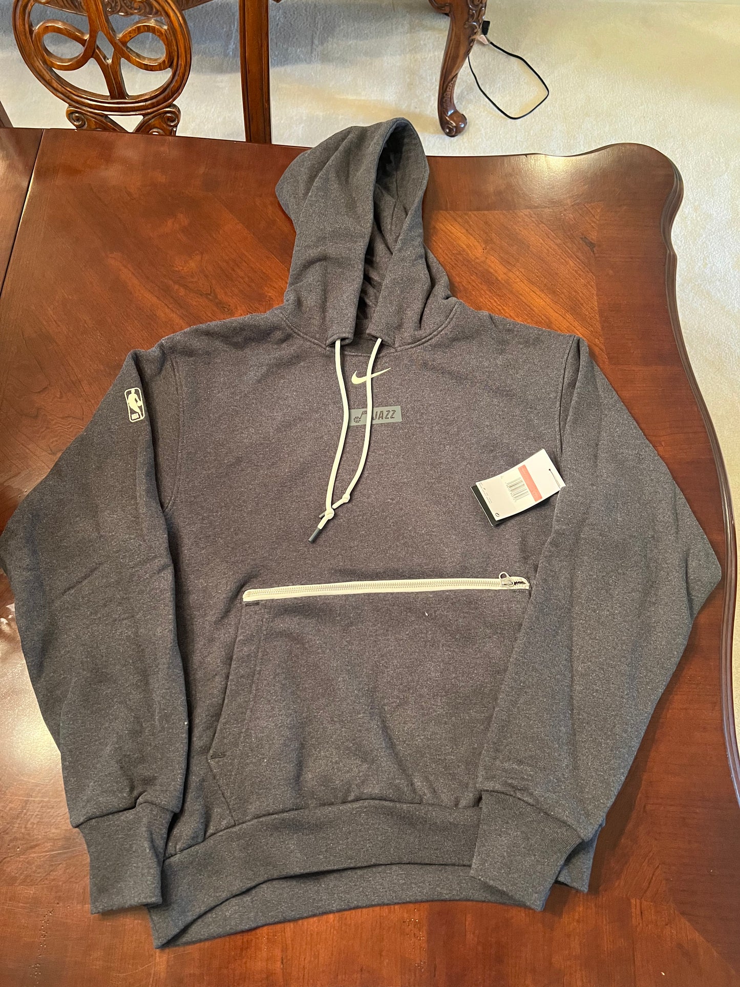 Nike NBA Utah Jazz Team Issued Sweatshirt Hoodie Grey