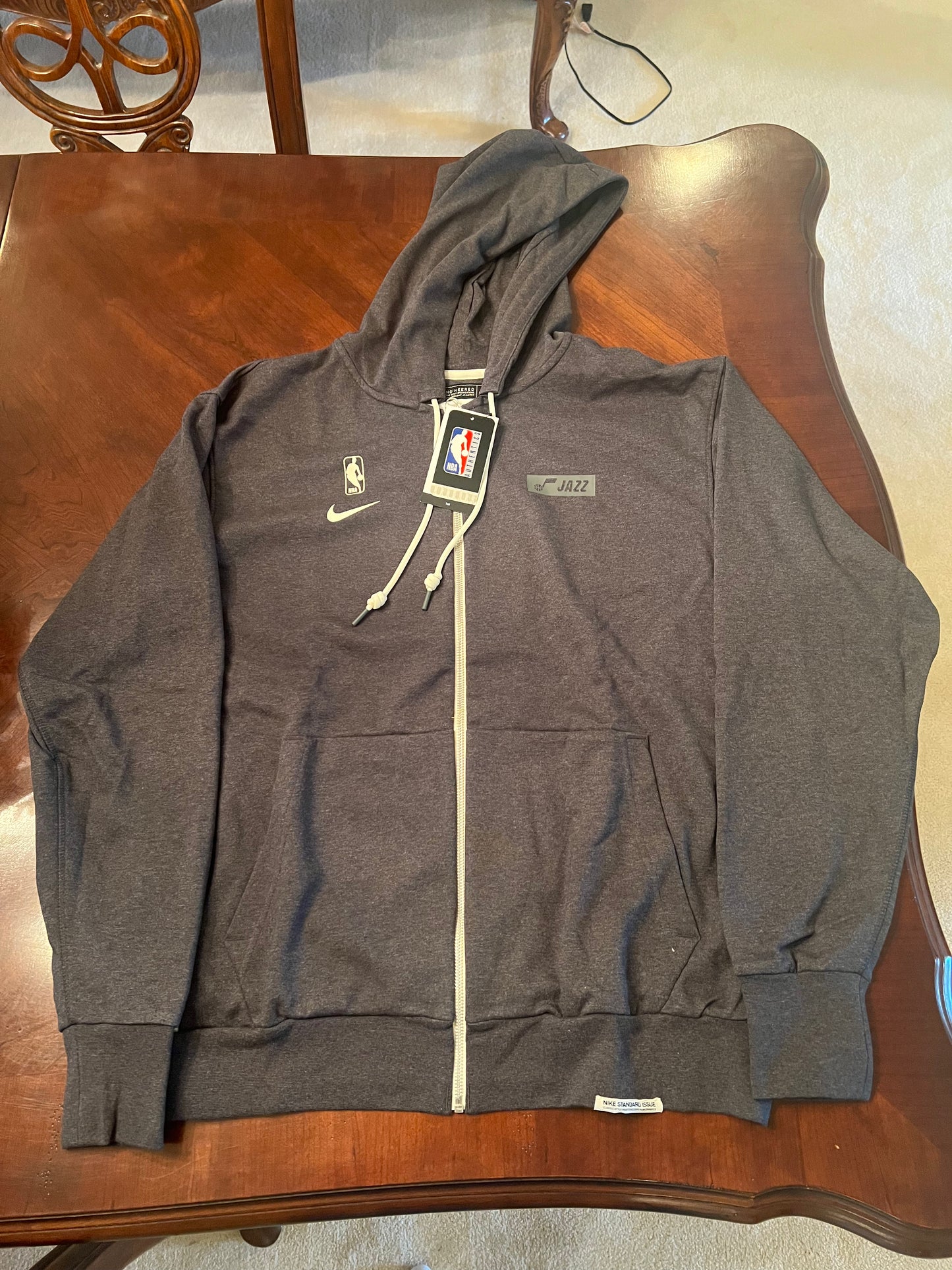 Nike NBA Utah Jazz Team Issued Dri-Fit Full Zip Grey