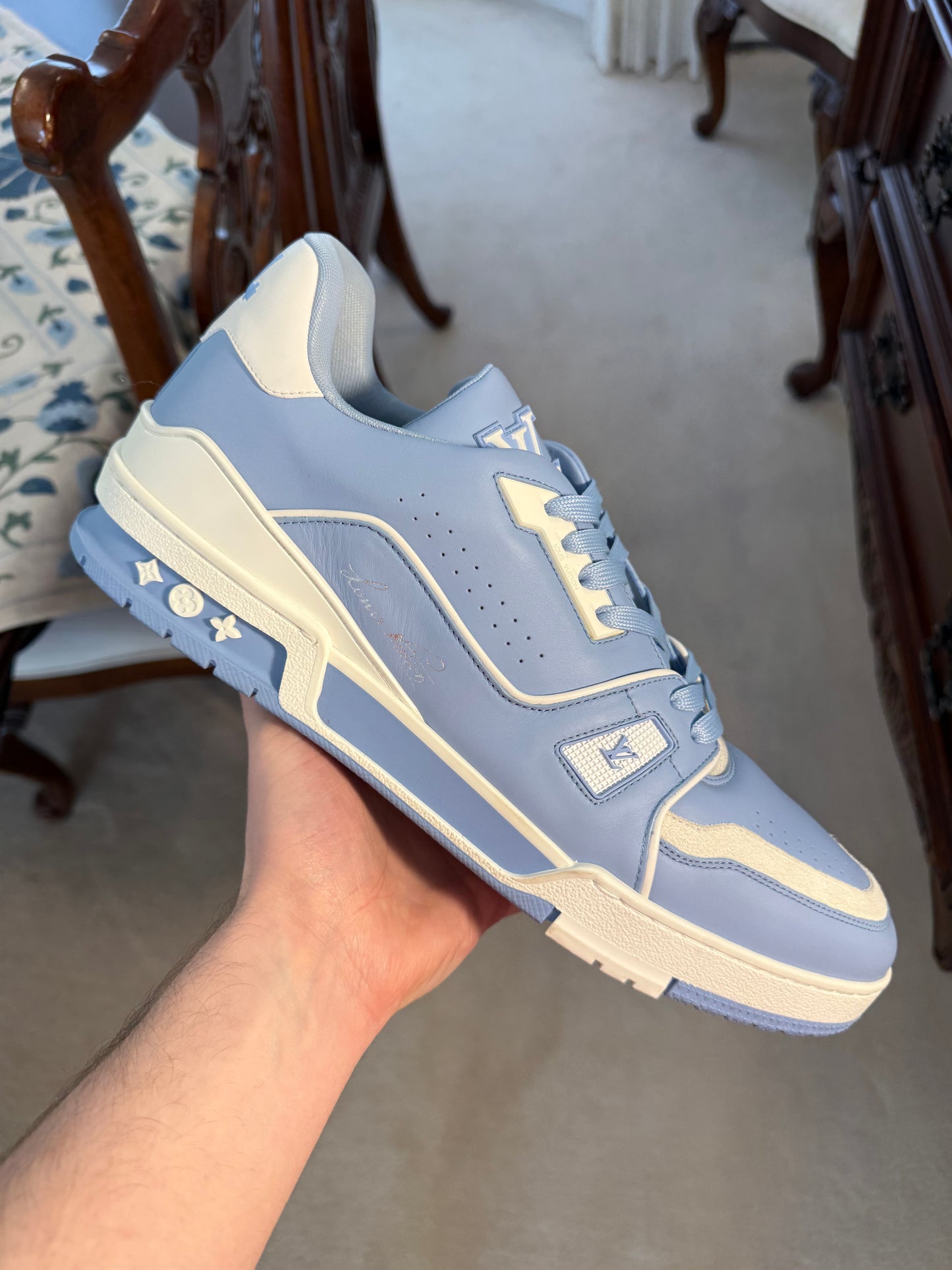Louis Vuitton LV Trainer #54 Light Blue White
