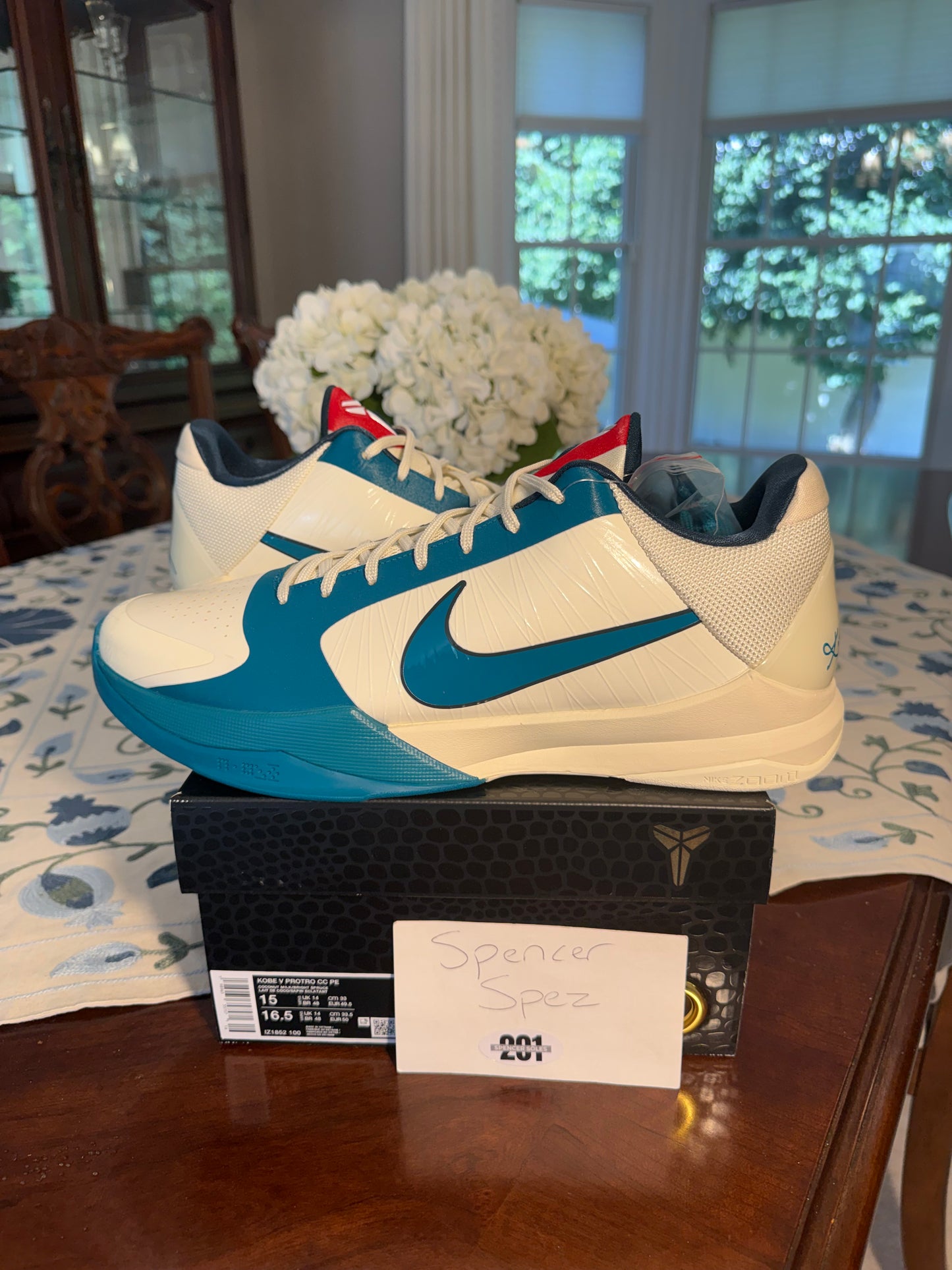Kobe 5 Protro Caitlin Clark Coconut Milk Spruce