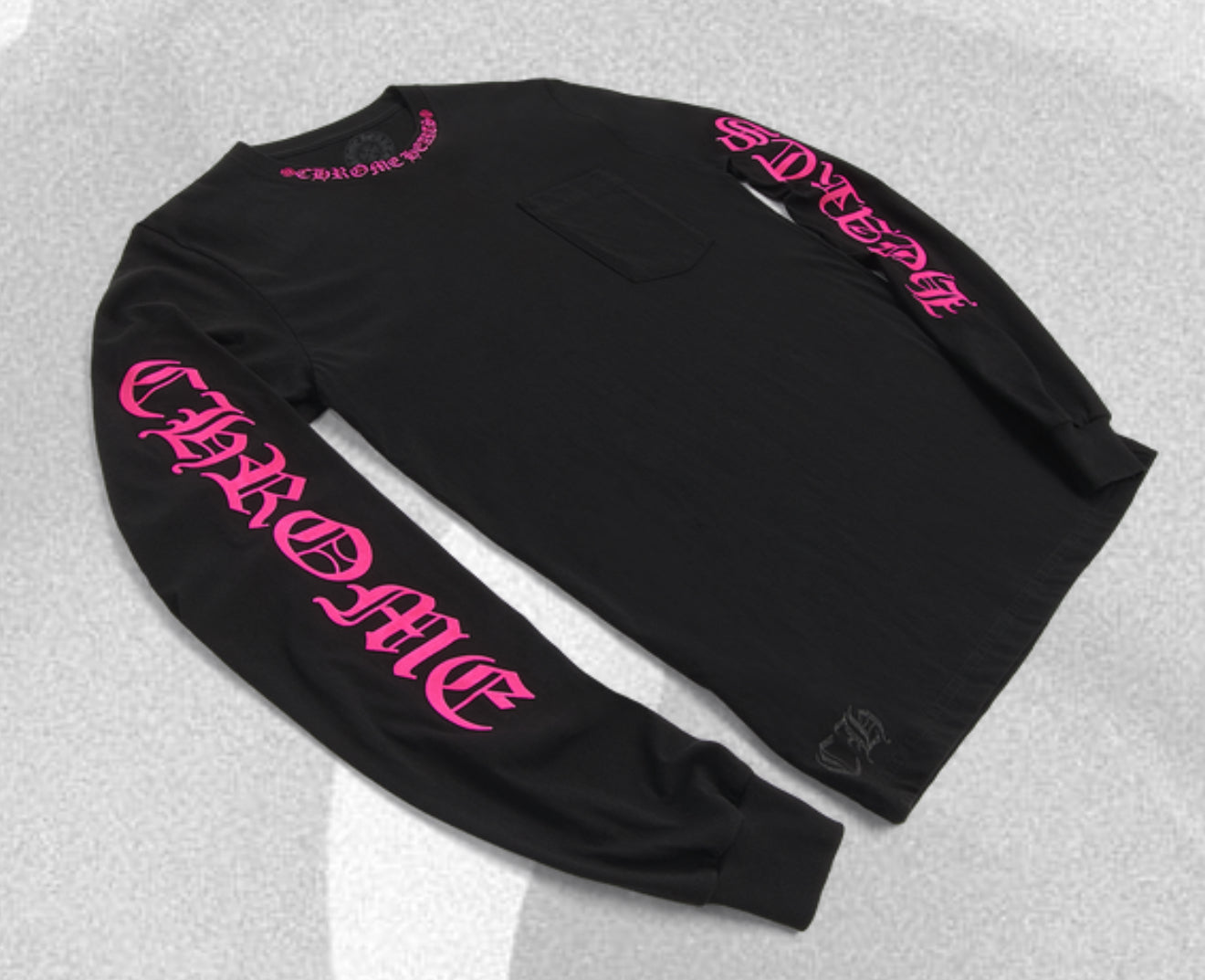 Chrome Hearts Long Sleeve Pocket Crew Hot Pink/Black