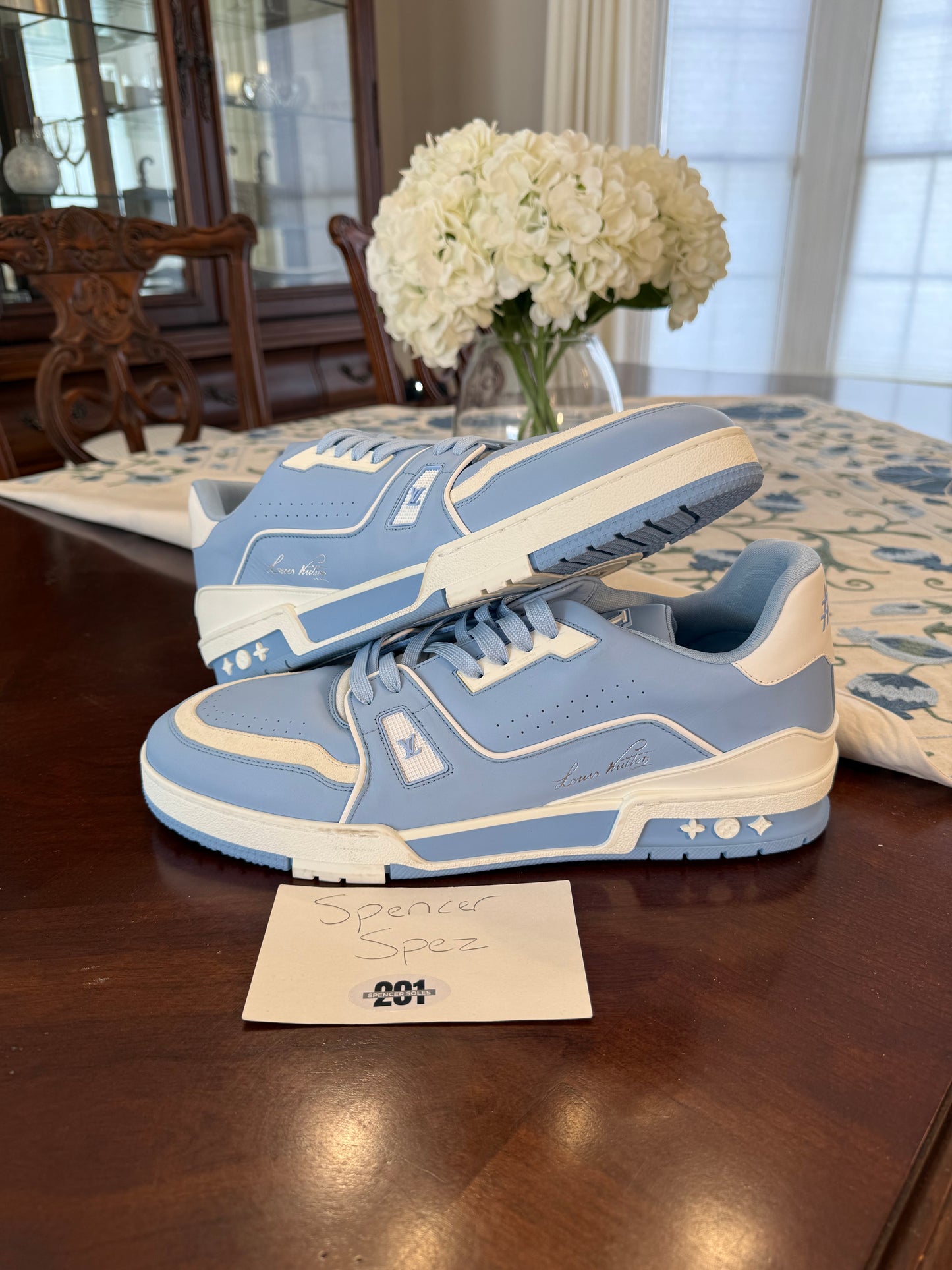 Louis Vuitton LV Trainer #54 Light Blue White