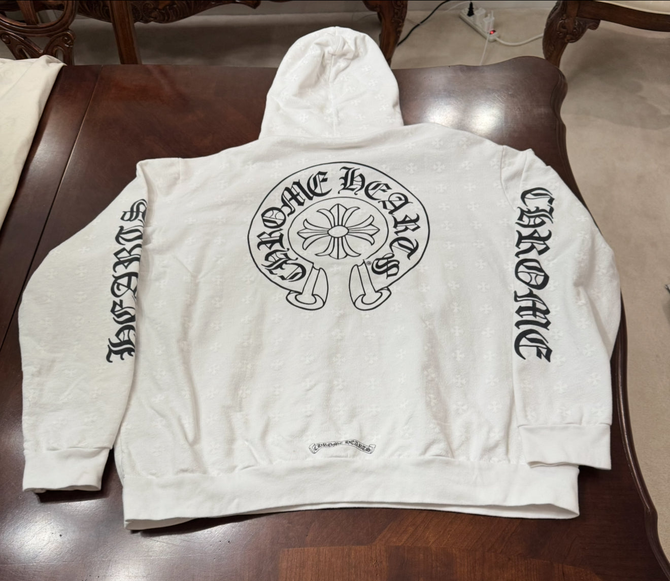Chrome Hearts Plus Cross Horseshoe Hoodie White