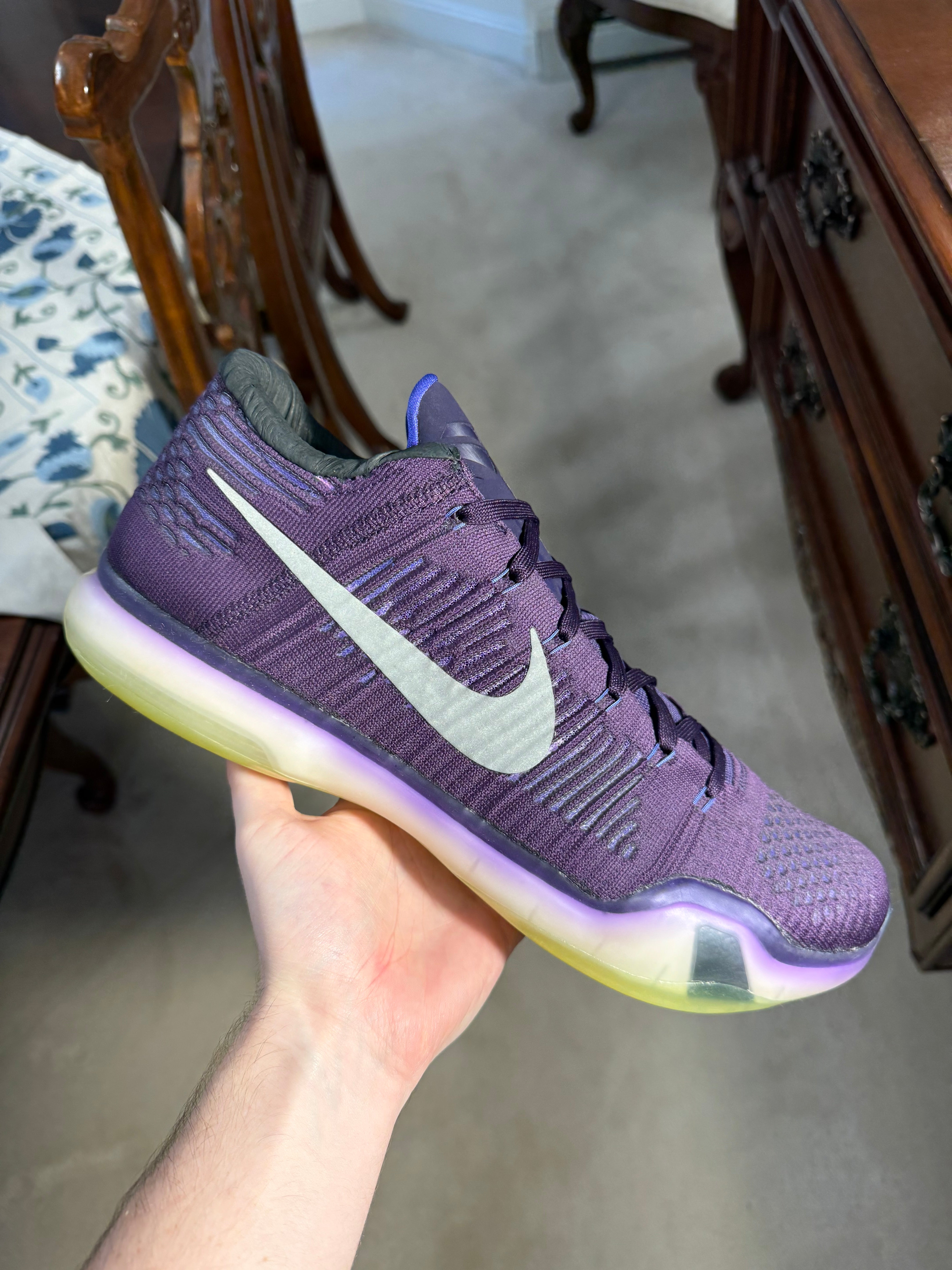 Kobe 10 Elite High Purple Chopped Spencer Soles