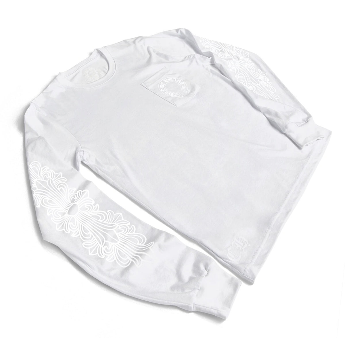 Chrome Hearts Long Sleeve Pocket Crew White/White