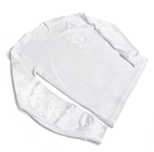 Chrome Hearts Long Sleeve Pocket Crew White/White